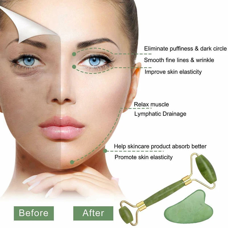 Natural Jade Roller and Gua Sha