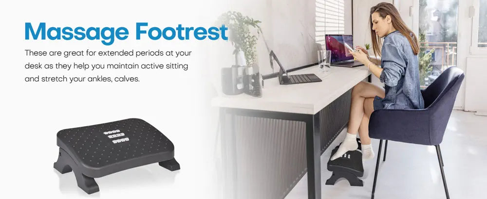 Desk Footrest with Massage Rollers