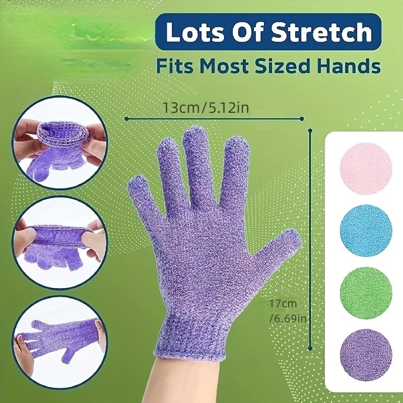 1 pair Colourful Exfoliating Gloves, Bath Gloves For Shower, Double Sided Exfoliating Gloves, For Spa, Massage And Body Scrubs
