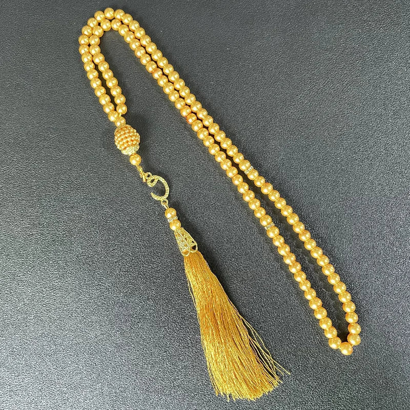 6mm 99 Islamic Rosary Beads Bracelet Muslim Glass Imitation Pearl Bracelet Chanting Prayers Women's Jewelry Accessories Gift