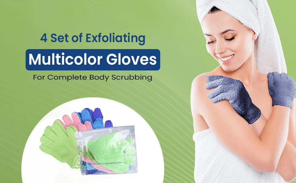 1 pair Colourful Exfoliating Gloves, Bath Gloves For Shower, Double Sided Exfoliating Gloves, For Spa, Massage And Body Scrubs