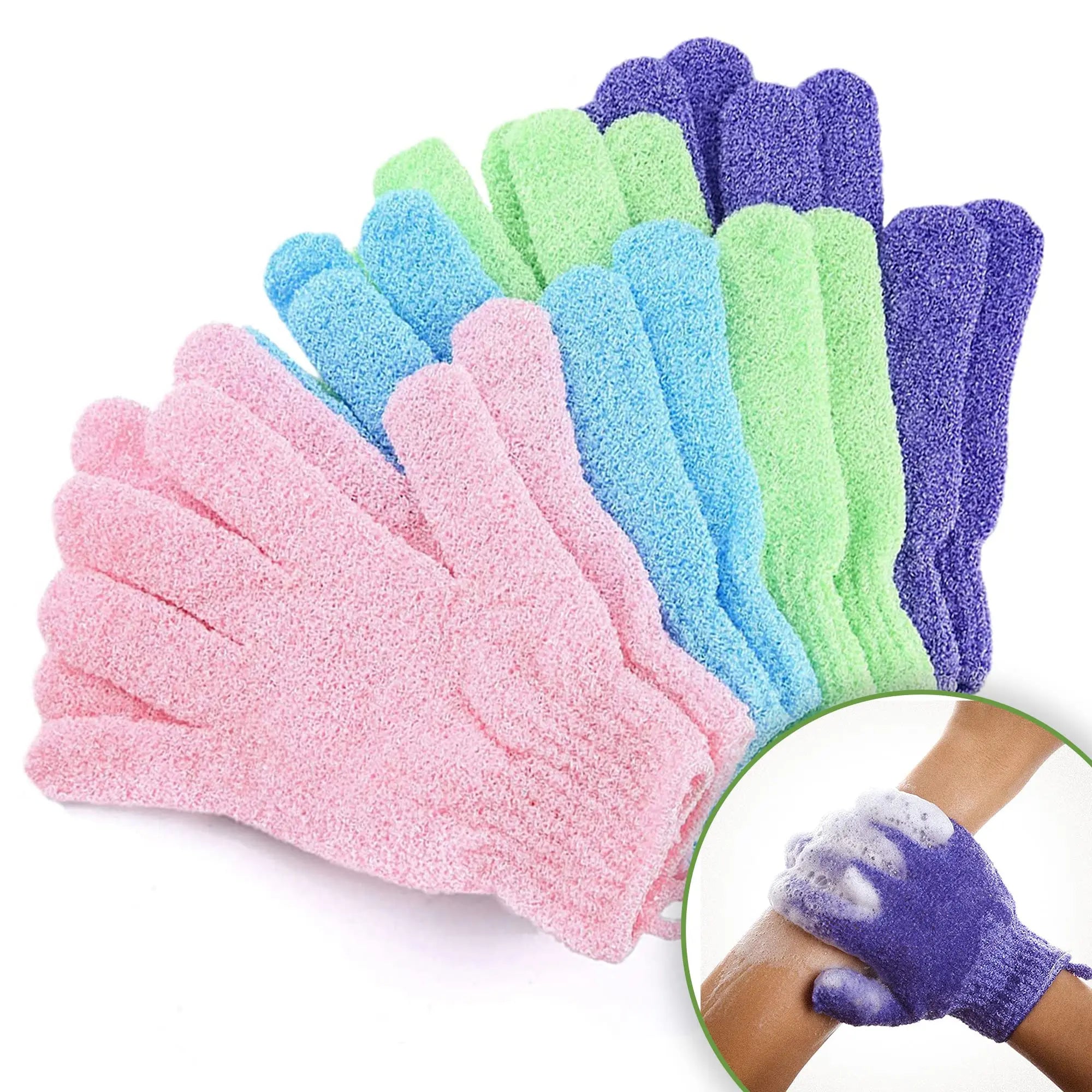 1 pair Colourful Exfoliating Gloves, Bath Gloves For Shower, Double Sided Exfoliating Gloves, For Spa, Massage And Body Scrubs