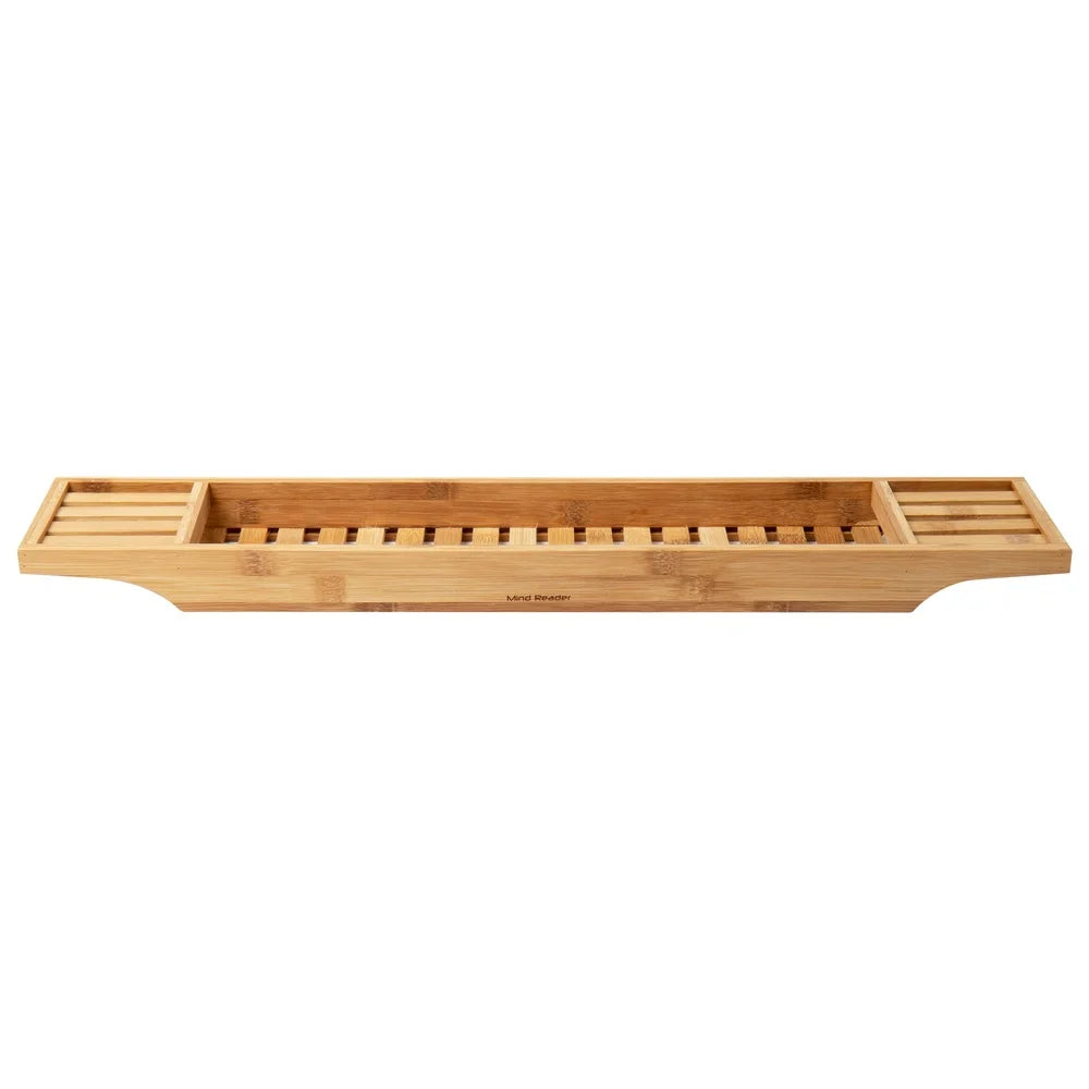 Bathtub Tray Shower Caddy Bathroom Organizer Bamboo Storage Accessory Relaxation Essentials Lightweight Durable Easy to Clean