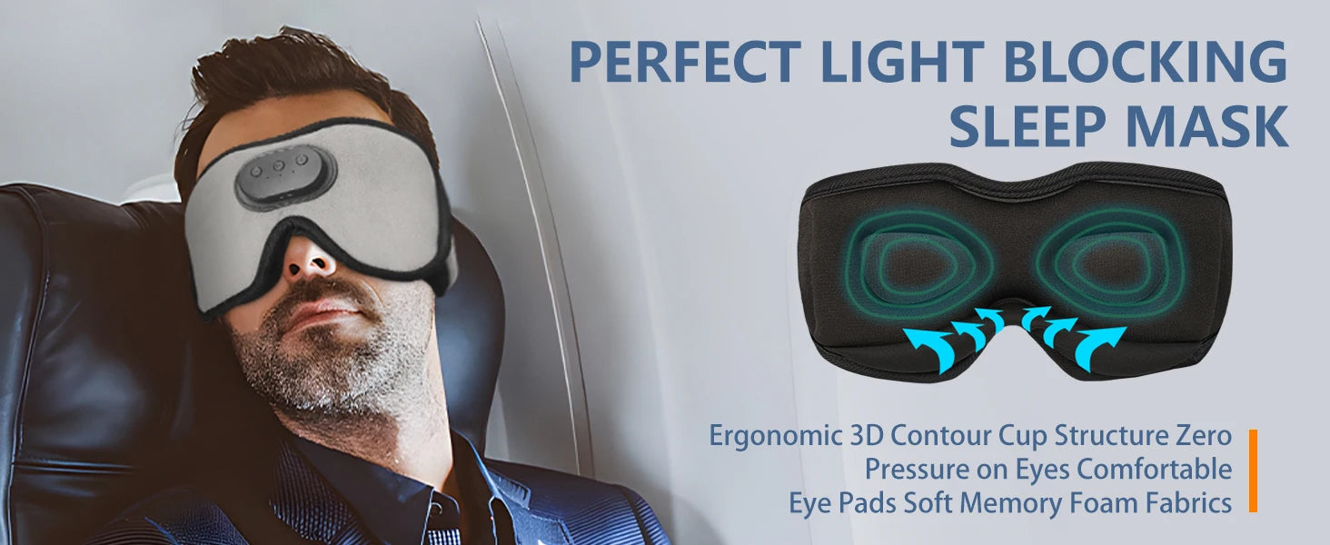 3D Bluetooth Sleep Mask with Headphones
