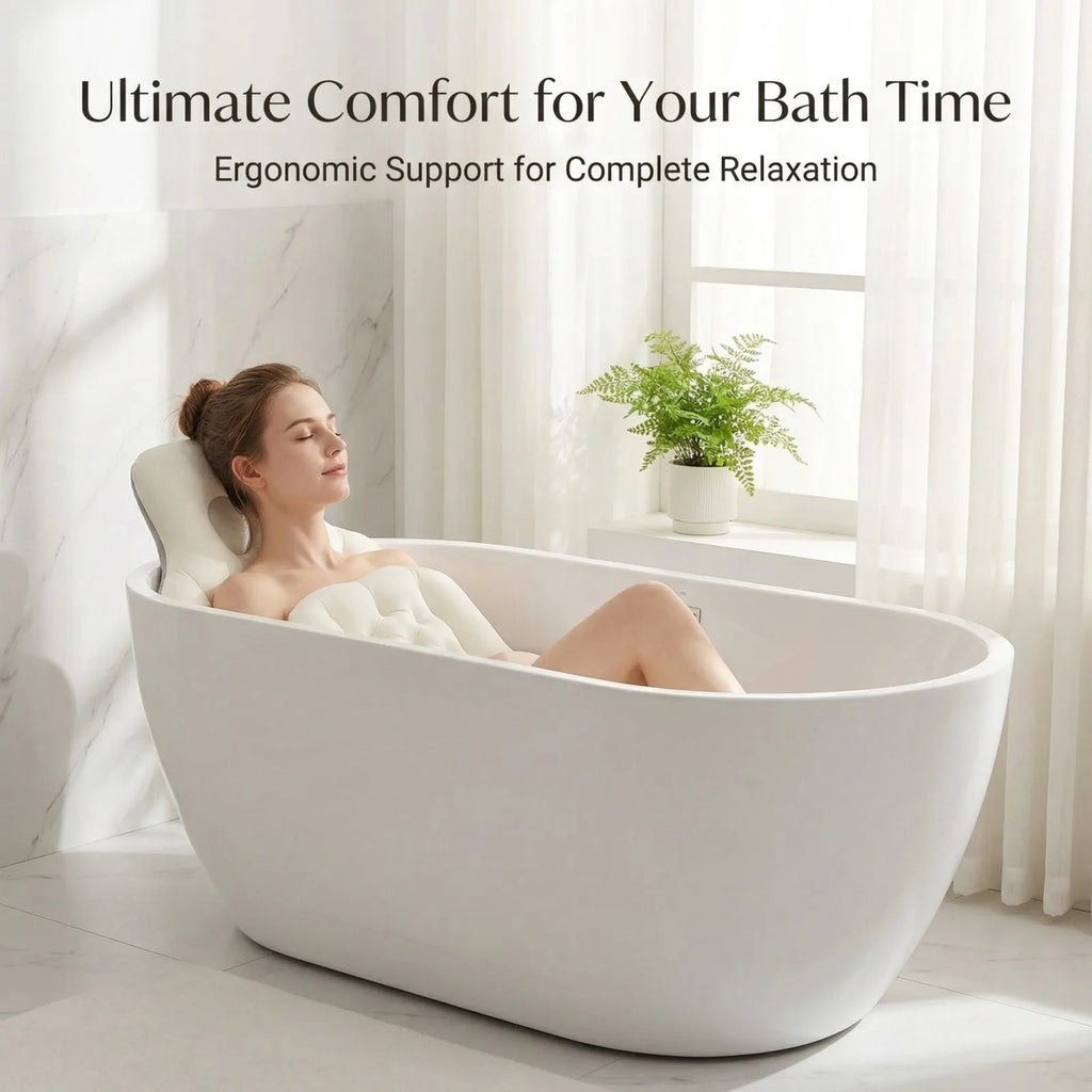 Adult Bath Pillow Full Body Spa Bathtub Cushion Bathing Pad Neck Back Relax Full Body Spa Head Rest Pillow Anti-slip Cushioned
