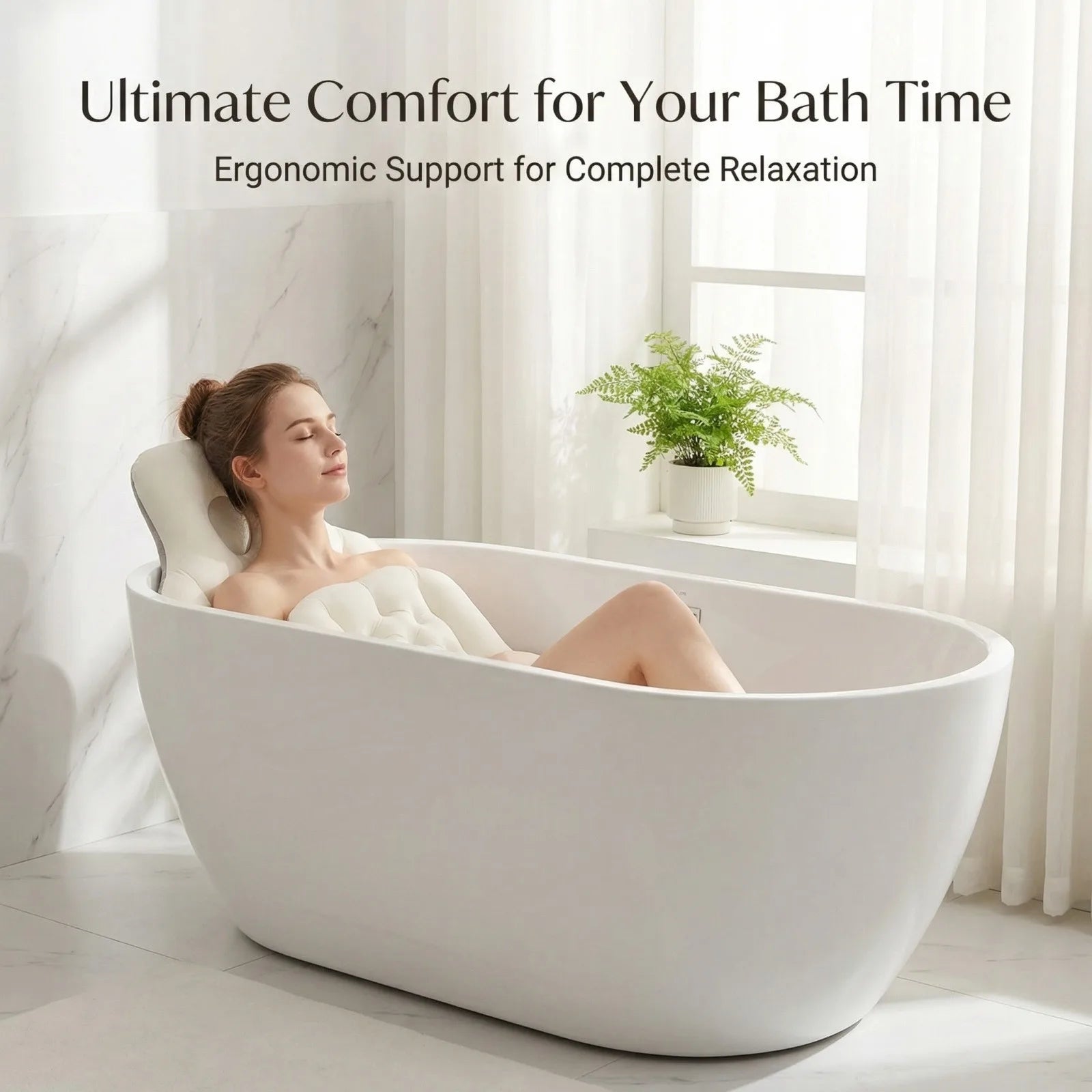 Adult Bath Pillow Full Body Spa Bathtub Cushion Bathing Pad Neck Back Relax Full Body Spa Head Rest Pillow Anti-slip Cushioned