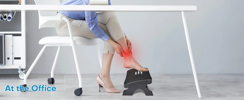 Desk Footrest with Massage Rollers