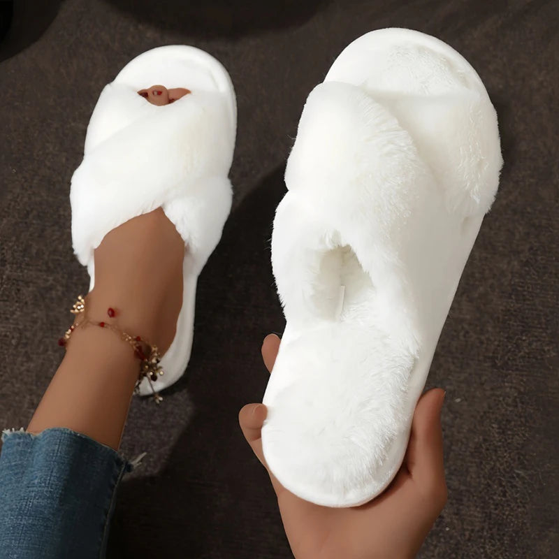 Women's Faux Fur House Slippers
