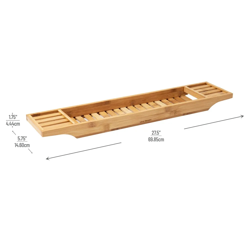 Bathtub Tray Shower Caddy Bathroom Organizer Bamboo Storage Accessory Relaxation Essentials Lightweight Durable Easy to Clean