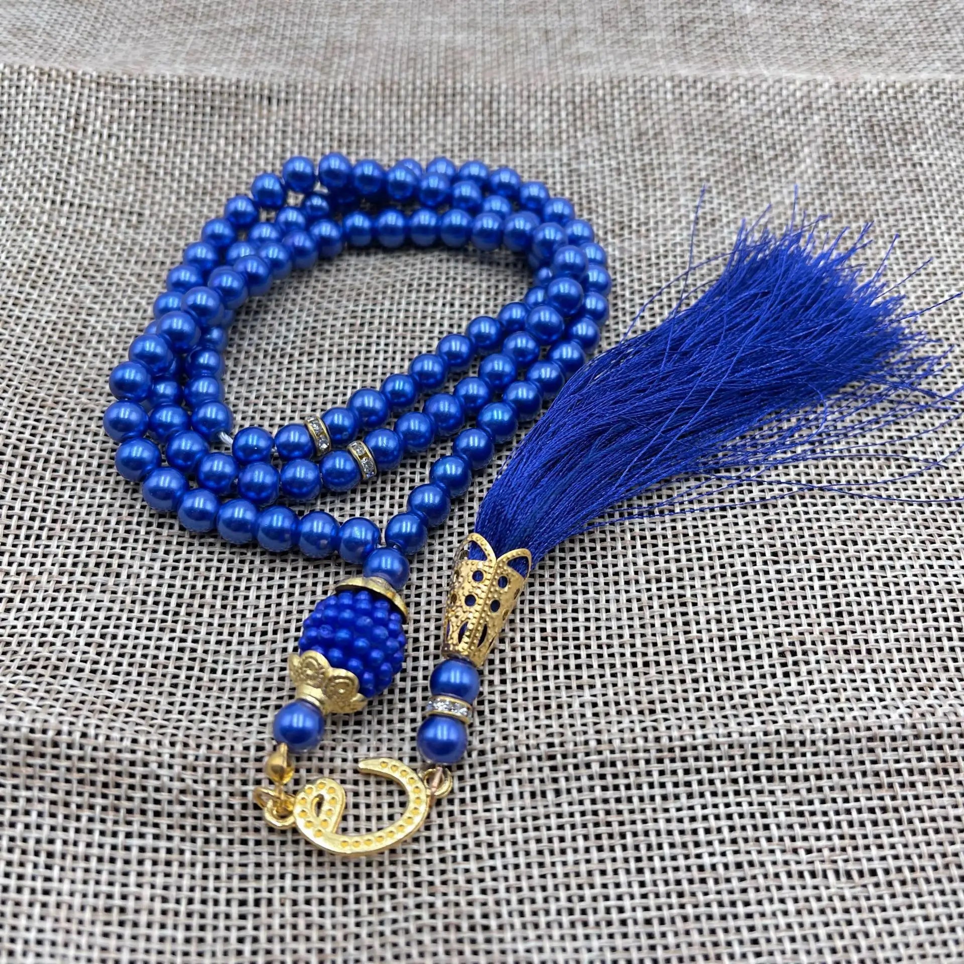 6mm 99 Islamic Rosary Beads Bracelet Muslim Glass Imitation Pearl Bracelet Chanting Prayers Women's Jewelry Accessories Gift