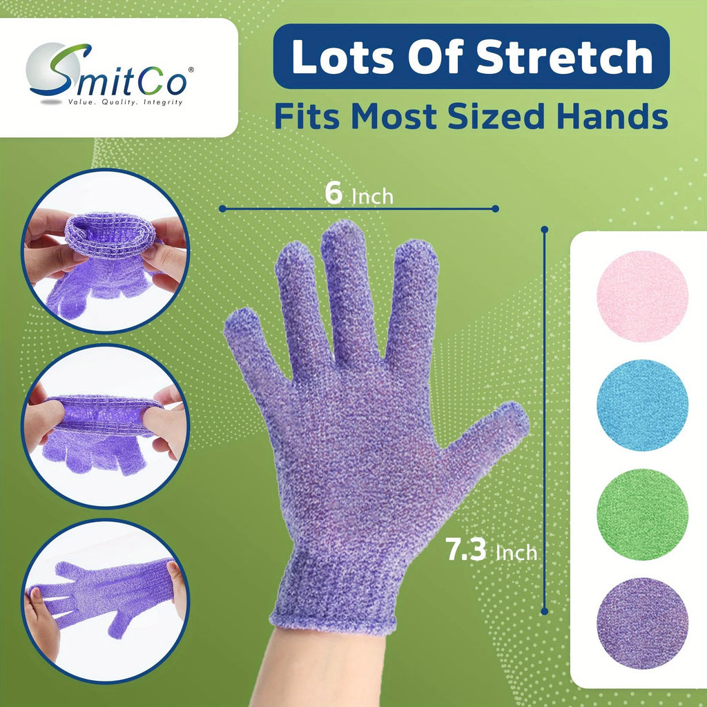 1 pair Colourful Exfoliating Gloves, Bath Gloves For Shower, Double Sided Exfoliating Gloves, For Spa, Massage And Body Scrubs