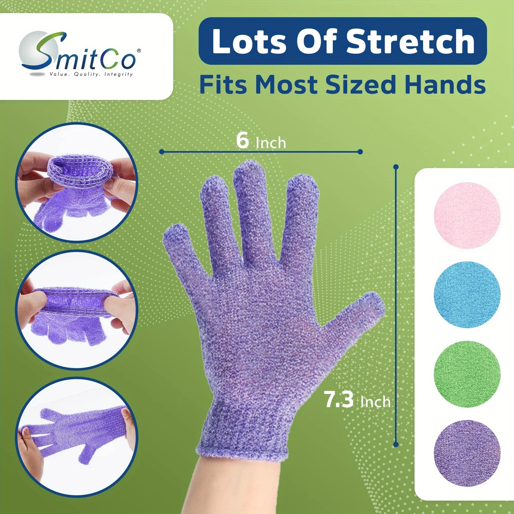 1 pair Colourful Exfoliating Gloves, Bath Gloves For Shower, Double Sided Exfoliating Gloves, For Spa, Massage And Body Scrubs
