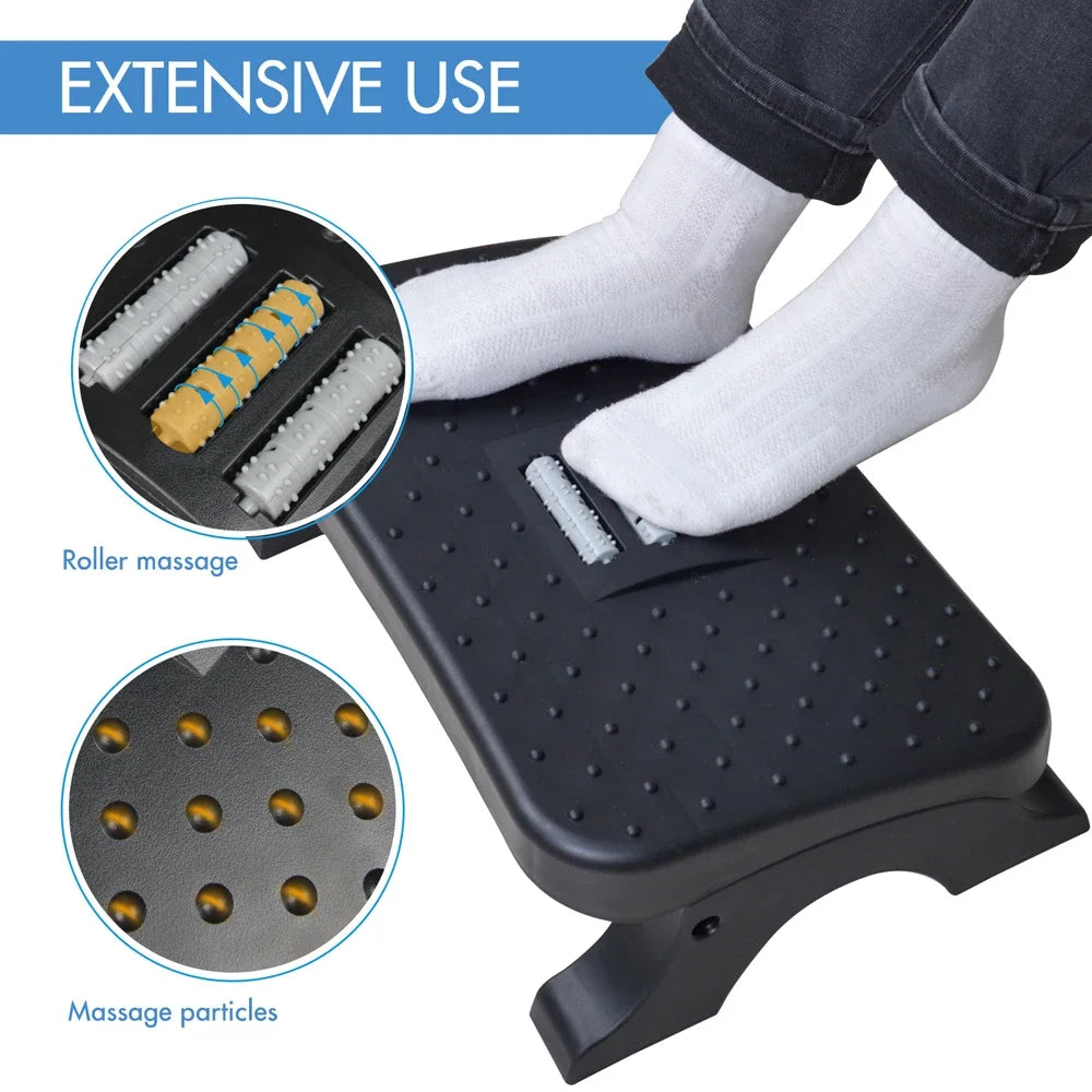 Desk Footrest with Massage Rollers