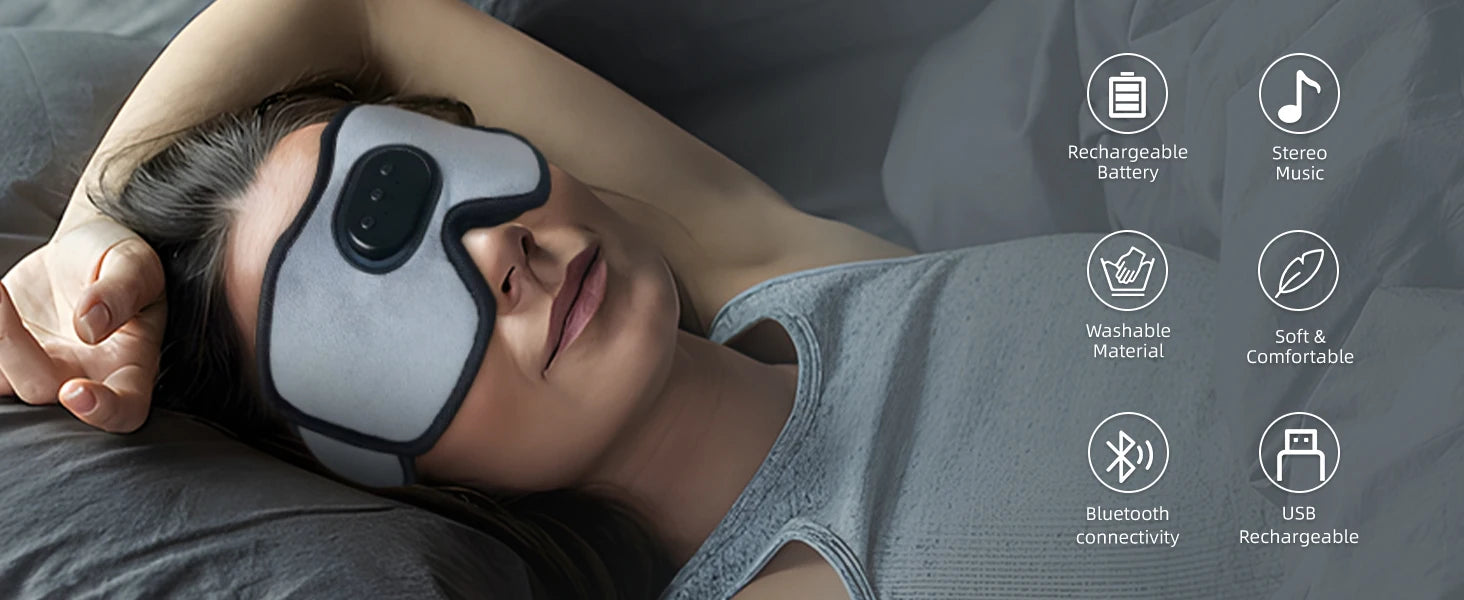 3D Bluetooth Sleep Mask with Headphones