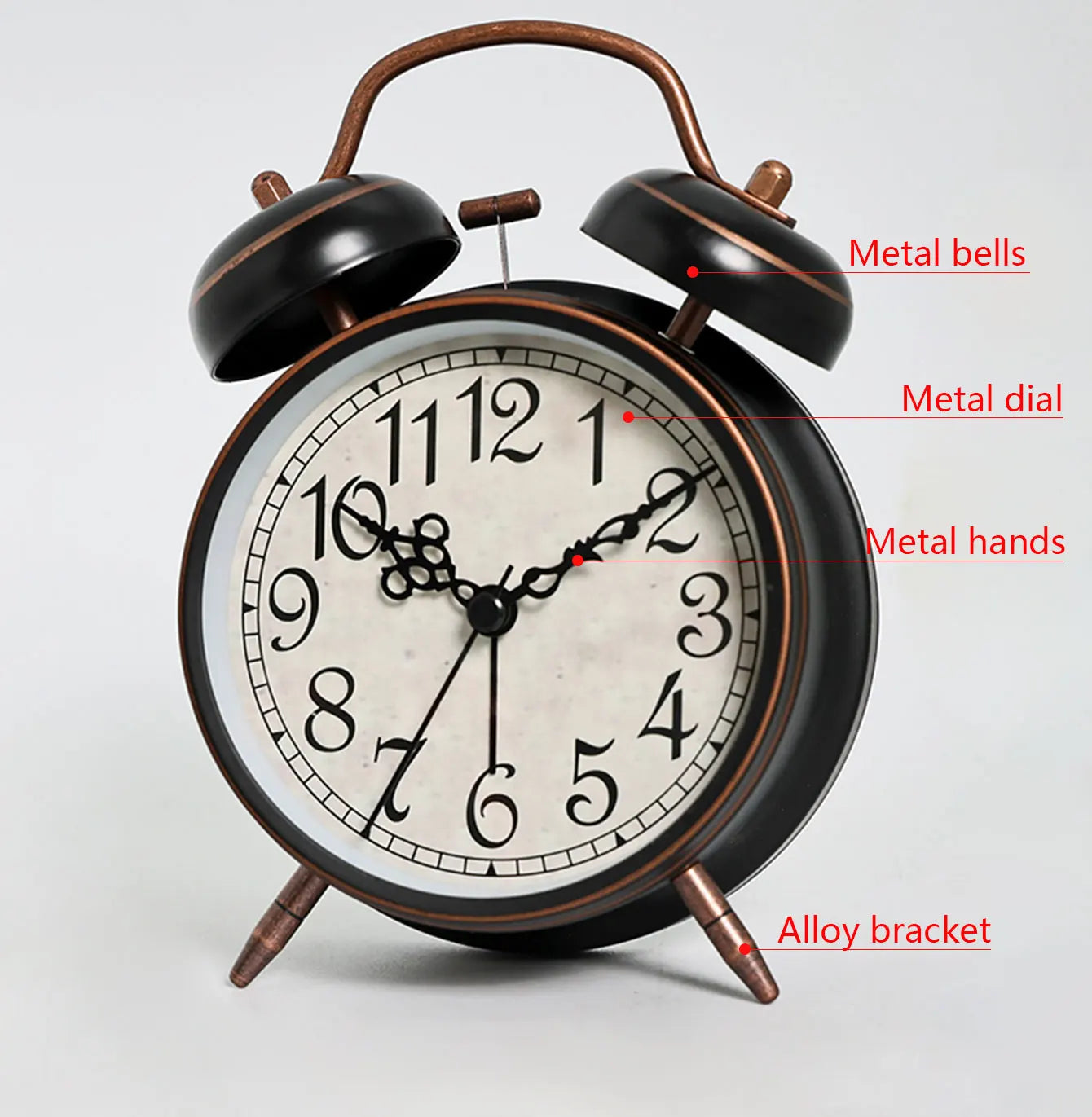 Vintage Metal Alarm Clock