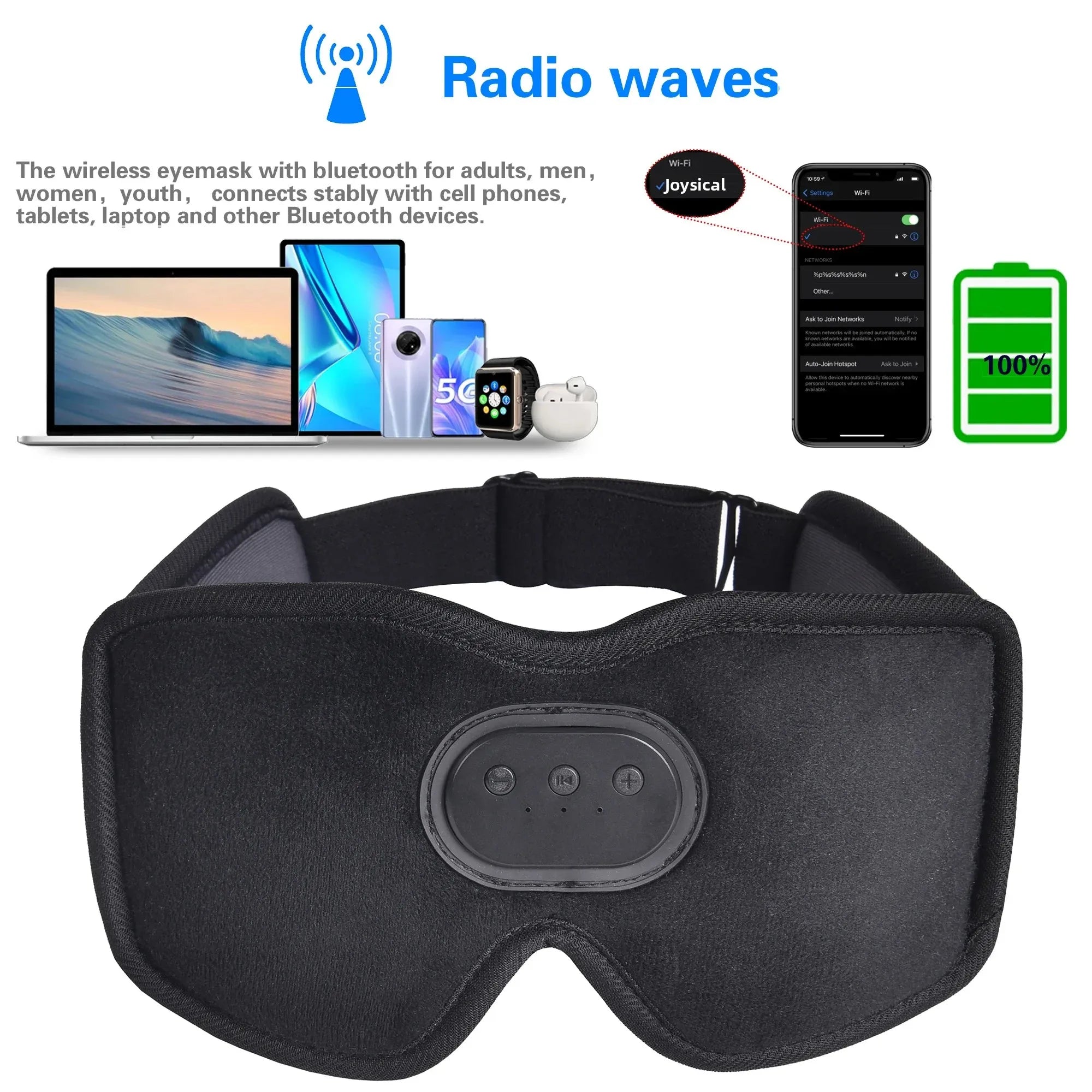 3D Bluetooth Sleep Mask with Headphones