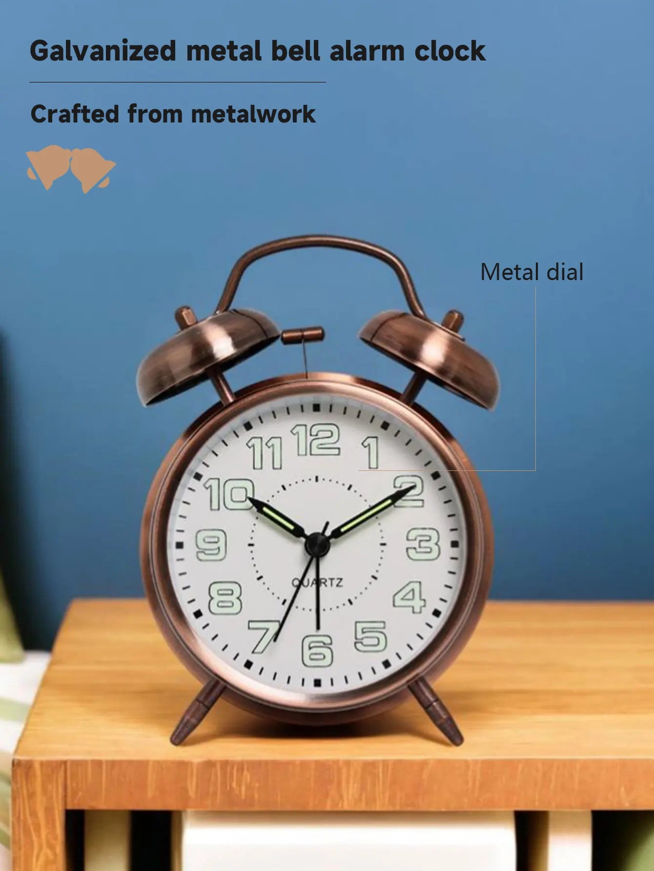 Vintage Metal Alarm Clock