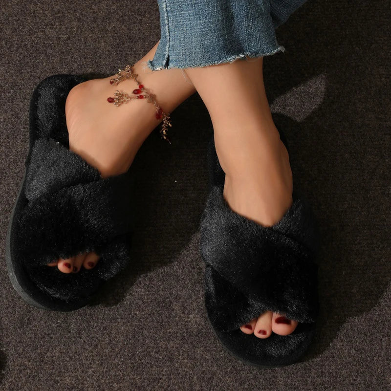 Women's Faux Fur House Slippers