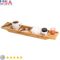Bathtub Tray Shower Caddy Bathroom Organizer Bamboo Storage Accessory Relaxation Essentials Lightweight Durable Easy to Clean