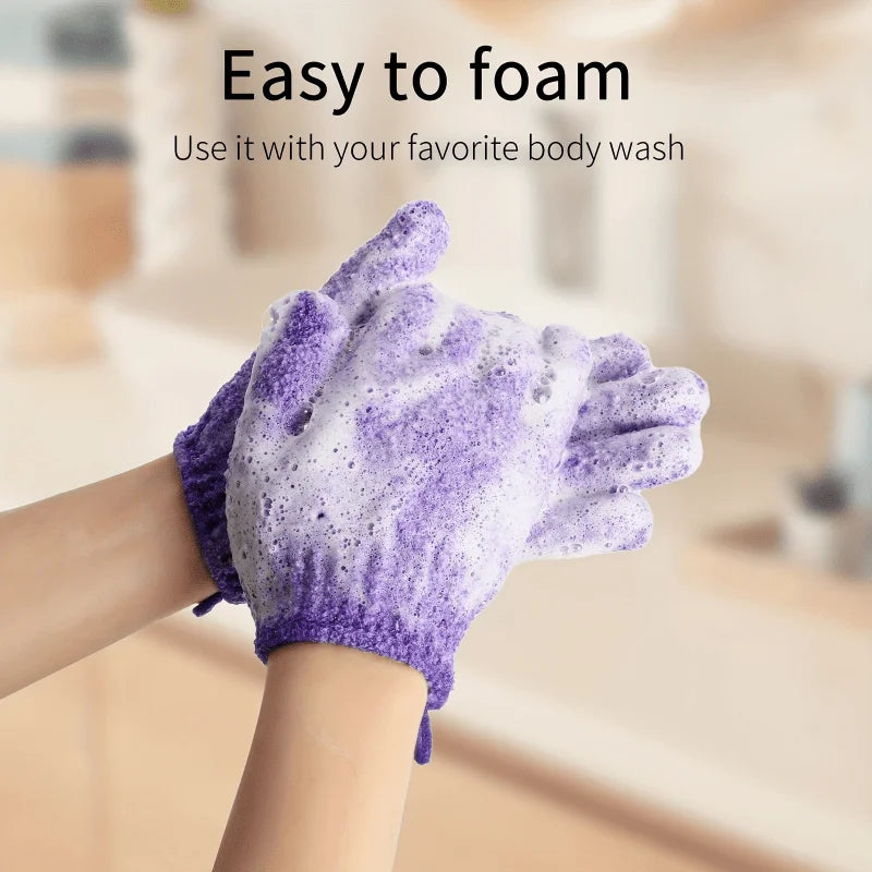 1 pair Colourful Exfoliating Gloves, Bath Gloves For Shower, Double Sided Exfoliating Gloves, For Spa, Massage And Body Scrubs