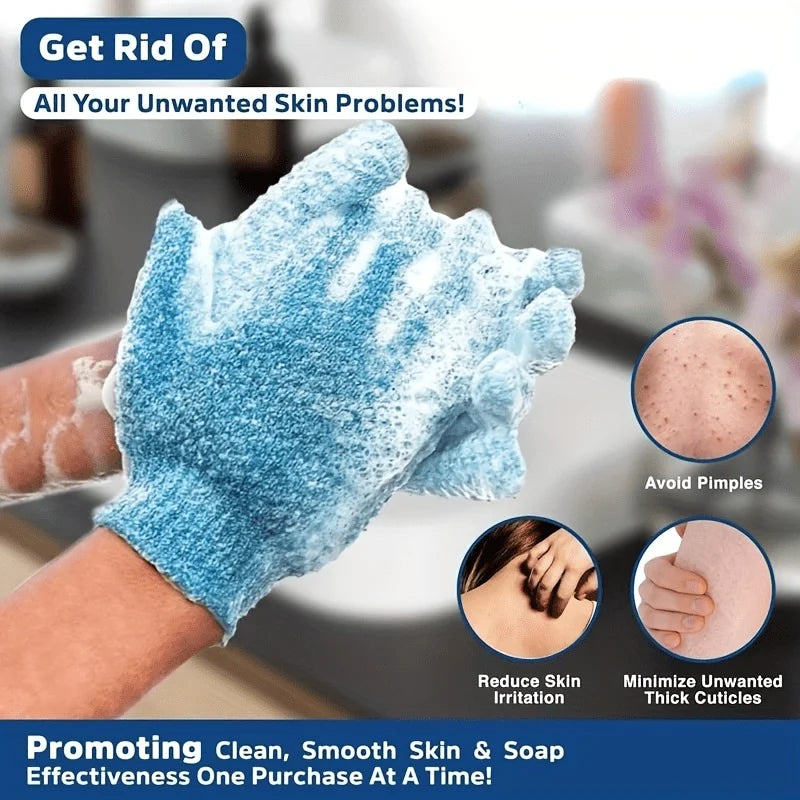 1 pair Colourful Exfoliating Gloves, Bath Gloves For Shower, Double Sided Exfoliating Gloves, For Spa, Massage And Body Scrubs