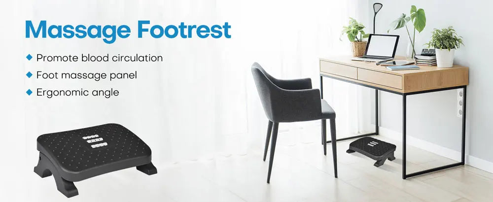 Desk Footrest with Massage Rollers